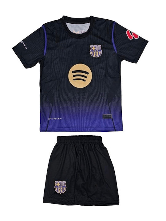 Set pentru Copii de Fotbal Yamal Barcelona '26-'27 Deplasare Negru-Mov Balón De Oro Mov Negru Unisex Copii Ab204