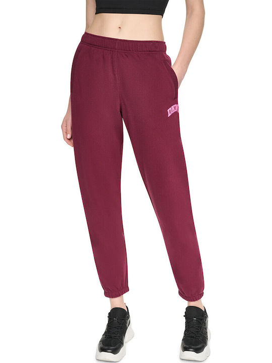 Pantaloni de trening cu Elastic Fleece Maro Ciocolatiu
