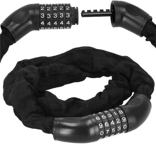 Bicycle Scooter Anti-theft Lock Combination Lock Length 98 Cm Steel Black