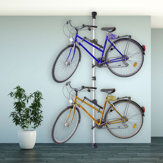 Relaxdays Telescopic Stand 2 Bicycles Black Silver