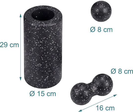 Relaxdays Minge Dublă de Masaj Neagră 15 cm