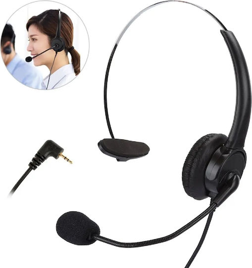 Noozy Headphones Black Silver 2.5mm Microphone for Cordless Landline Phones