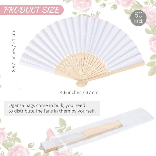 Set of 60 Foldable Bamboo Lanterns White Paper Typec Home 60 Organza Bags Elegant Handheld Lanterns Wedding Guest Favors Baptism Summer Events Creative DIY Projects