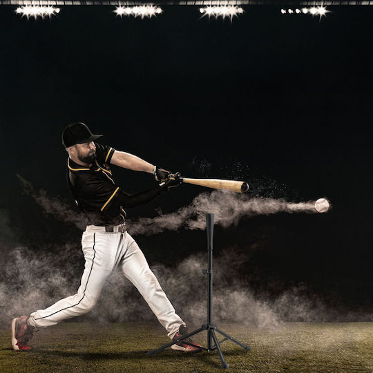 Relaxdays Verstellbarer Baseball-Trainingsständer Schwarz 72 x 32 x 30 cm