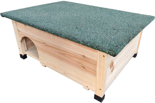 Casă Pentru Arici Relaxdays 10052239_126 Din Lemn De Pin, Rezistentă La Intemperii, Cu Acoperiș Din Bitum, Intrare Tip Labirint Anti-pisici, Podea Verde, Culoare Naturală, 25 X 57 X 44 Cm