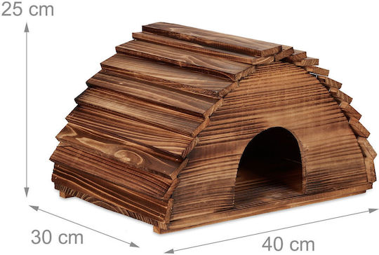 Relaxdays Brown Straw Hedgehog House Metal Frame 40 X 30 X 30 Cm