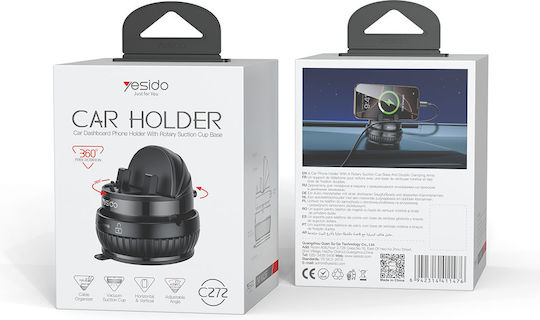 Yesido C272 Car Phone Mount with Adjustable Hooks Black