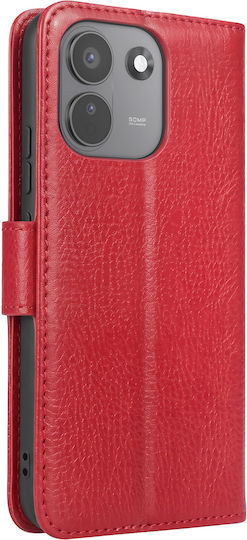 Zanaé Wallet Case Redmi Note 17 Pro Max Grained Effect Stand Red