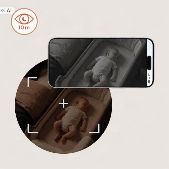 Lionelo Babyline Smart Baby Monitor with Two-Way Audio & Lullabies & Melodies