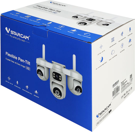 Vstarcam CS623FR IP Quad Wi-Fi Камера за Видеонаблюдение Full HD 1080p Водоустойчива с Двупосочна Комуникация и 4mm Обектив