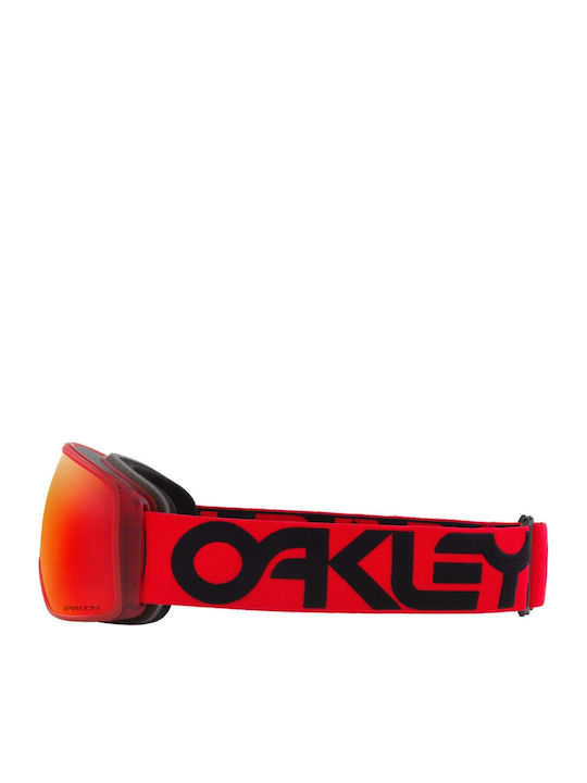 Oakley Mască de Schi și Snowboard pentru Adulți Roșie cu Lentilă Roșie