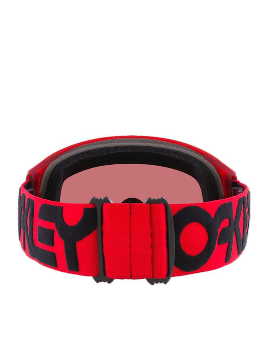 Oakley Mască de Schi și Snowboard pentru Adulți Roșie cu Lentilă Roșie