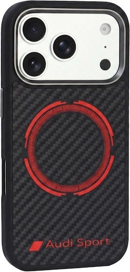 Audi Case RSQ Carbon Fiber Sport Red Circle MagSafe iPhone 18 Pro 17 Pro Black AUS-TPUPCMIP18P-RSQ/D5-BK