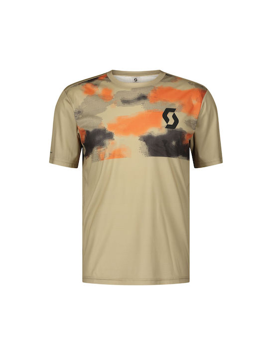 Scott Tricou de Ciclism Mountain Bike cu Mâneci Scurte pentru Bărbați Bej