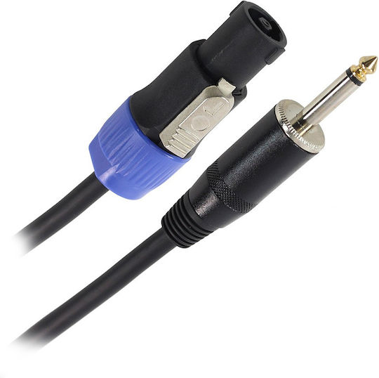 Plugger Speaker Cable Speakon Male to 6.35 mm Mono Jack Male 2x1.5 mm² OD8 Diameter 15 m