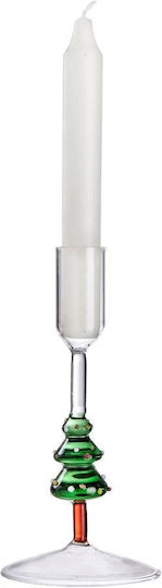 Butlers Christmas Glass Candlestick Transparent 9cm