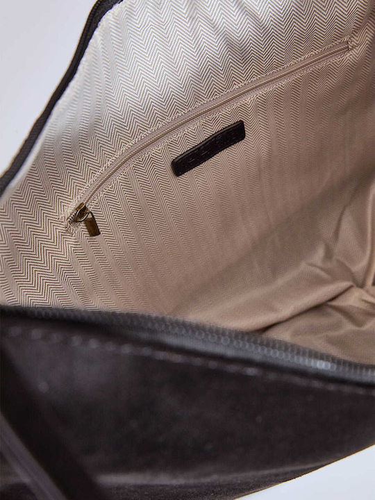 Celestino Damenhandtasche aus Wildleder mit Seitentaschen Schwarz