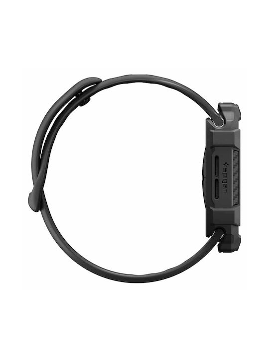 Spigen Rugged Armor Silikonhülle in Schwarz für Apple Watch 12 46 mm