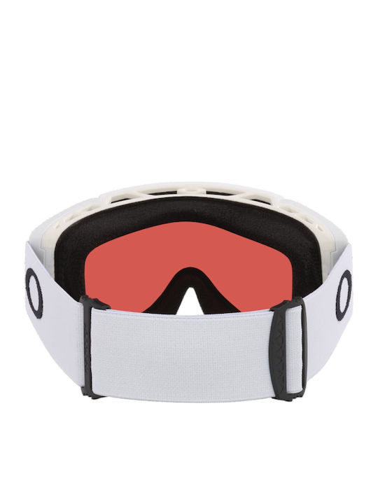 Oakley M Snow Ochelari de Schi și Snowboard pentru Adulți Albi cu Lentilă Roz