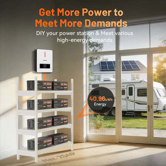 Humsienk 24v 200ah Plus Lifepo4 Battery 250a Bms 5120wh 6400w
