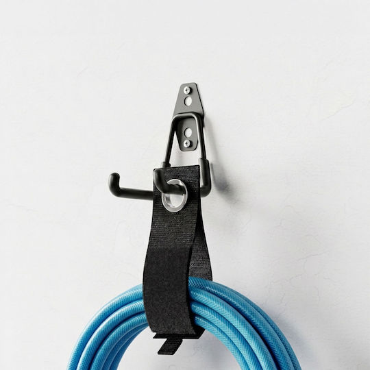Set 12 Relaxdays Garage Wall Hooks Stainless Steel Black