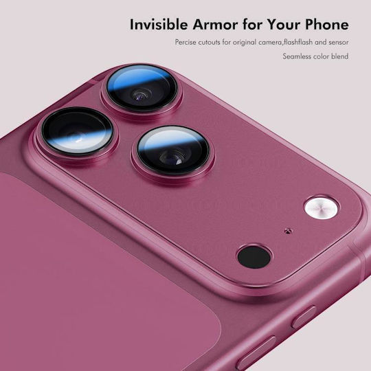 Iphone 18 Pro Enkay Anti-reflection Camera Lens Frosted Armor Aluminium Alloy Tempered Glass Film Wine Red
