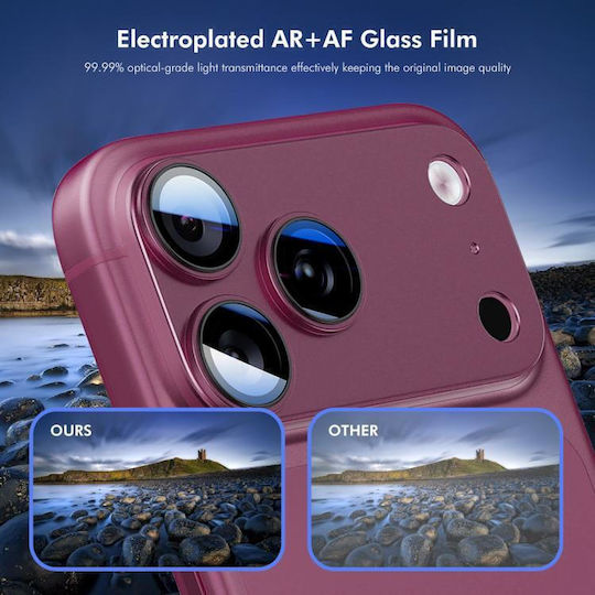 Iphone 18 Pro Max Enkay Anti-reflection Camera Lens Frosted Armor Aluminium Alloy Tempered Glass Film Silver