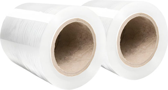 Set de 6 Role Mini de Folie Stretch Manuală pentru Ambalarea Înfășurarea și Fixarea Produselor, Utilizare în Depozit și Transport, 12,5 Cm, 0,38 Kg per Rolă, Transparentă