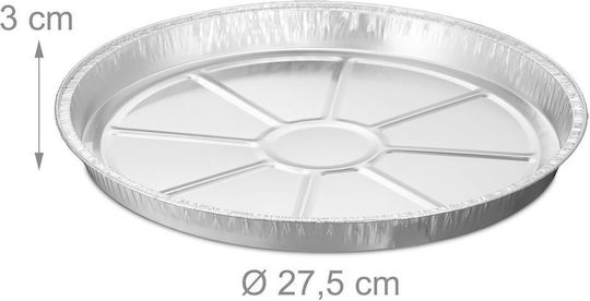 Set de 25 tăvi rotunde de servire din aluminiu argintiu Relaxdays