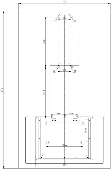 Gruppe Plasma Dunstabzugshaube Schornstein 60 cm Schwarz