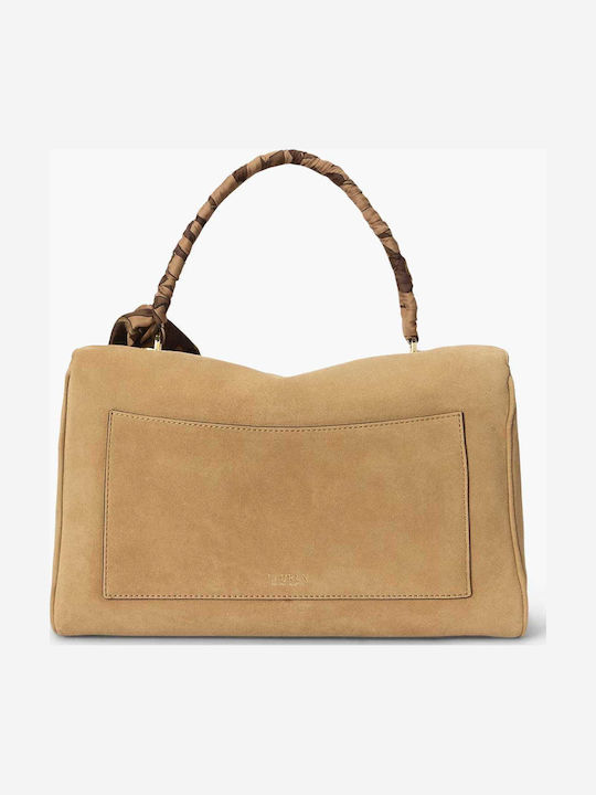 Leather Women's Shoulder Bag Suede Beige