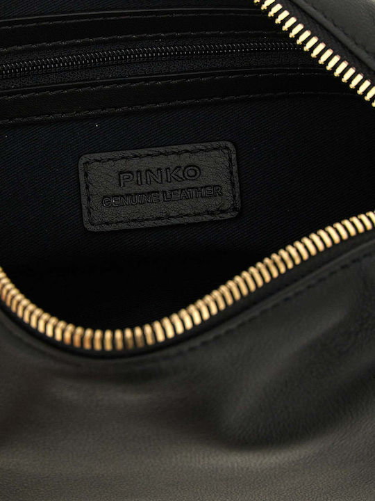 Pinko Дамска Кожена Чанта За Рамо Златиста