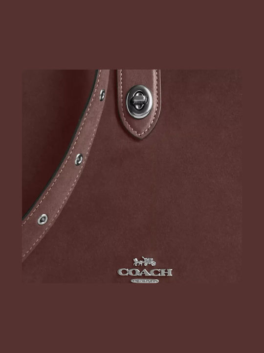 Hadley Convertible Дамска кожена чанта за през рамо/за рамо Suede Златна
