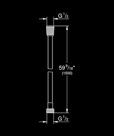 Grohe 28364kf1 Silverflex Shower Hose 1/2" X 1/2" 1.5 M Matte Black