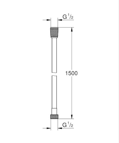 Grohe 107061ls00 Silverflex Universeller Duschschlauch 1,5 m Verdrehsicher Weiß