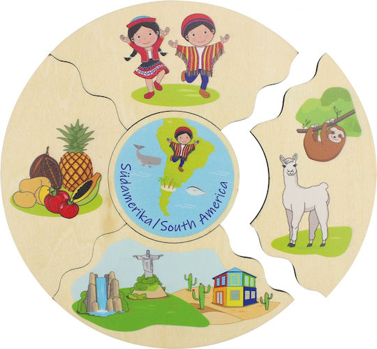 Ξύλινο Παιδικό Puzzle Humanico Continents 30pcs Beleduc