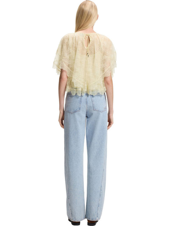 Women's Blouse with 3/4 Sleeve Cream