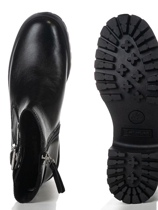 Black Leather Women's Chelsea Ankle Boots