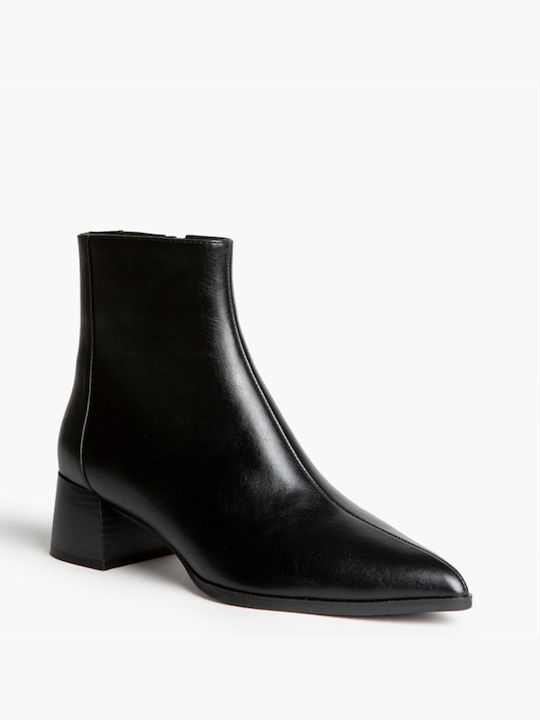 Schwarze Damen-Stiefeletten mit mittlerem Absatz