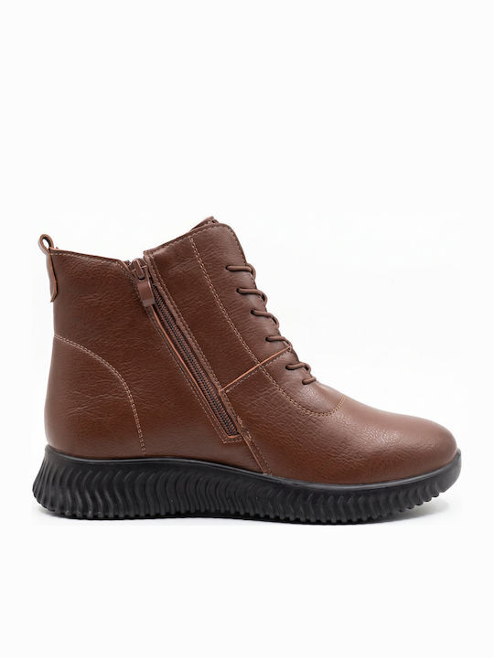 Women's Ankle Boots with Fur Brown
