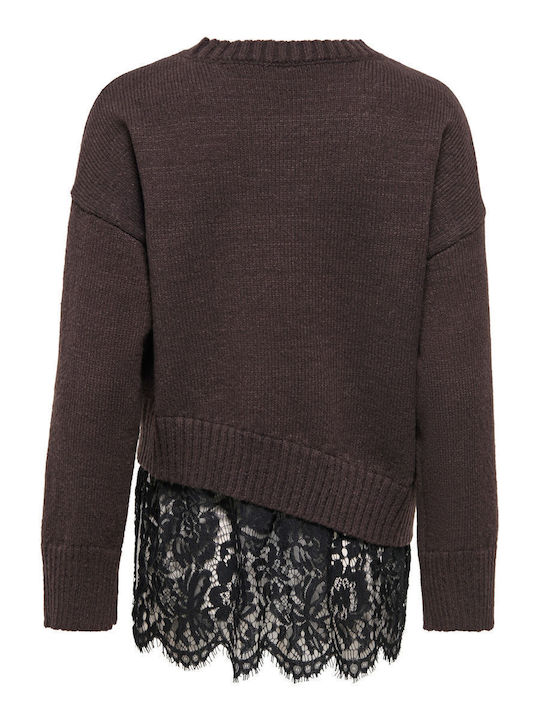 Damen Langärmeliges Brauner Pullover