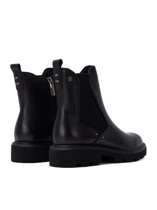 Schwarze Damen Chelsea-Stiefeletten aus Leder