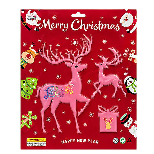 XMASfest Weihnachtsaufkleber 24x29 cm (Verschiedene Designs/Farben)