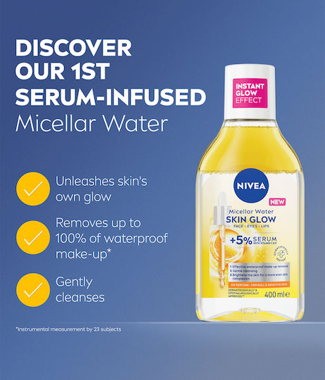 Nivea Skin Glow Micellar Water Ντεμακιγιάζ Προσώπου & Ματιών για Λάμψη 400ml