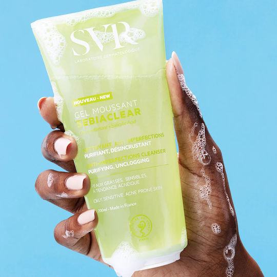 SVR Laboratoire Sebiaclear Gel Moussant Gel de Curățare Facială pentru Ten Gras cu Tendință Acneică 200ml