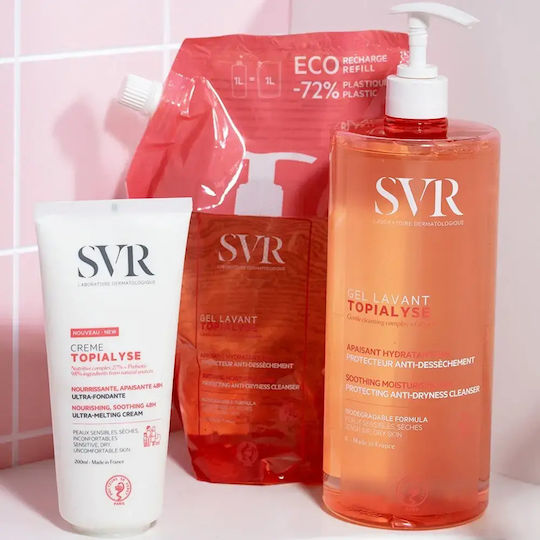 SVR Laboratoire Topialyse Gel Lavant Gel De Curățare Facială Și Pentru Corp Pentru Piele Usucată Și Sensibilă 200ml