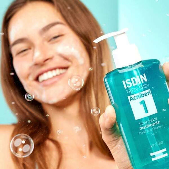 Isdin Acniben 1 Gel de Curățare a Feței pentru Controlul Sebumului 400ml