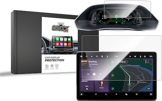 Grizzglass Folie Ceramică Cardisplay Protection Skoda Octavia 4 10'' Facelift 2024-2025 2 în 1