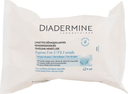 Diadermine Μαντηλάκια Καθαρισμού Προσώπου 40τμχ