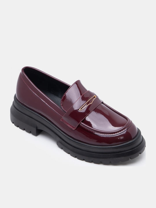 Loafers pentru Femei în Culoare Vișinie